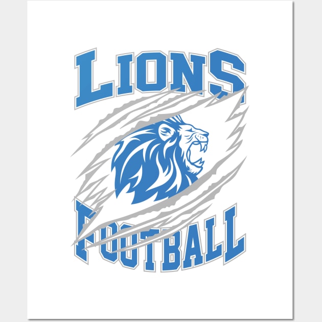 Detroit Lions Football Wall Art by Cemploex_Art